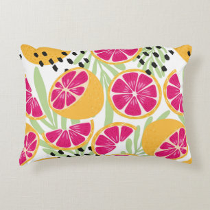 Fruit seamless pattern, grapefruit with tropical l accent pillow