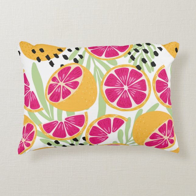 Fruit seamless pattern, grapefruit with tropical l accent pillow (Front)