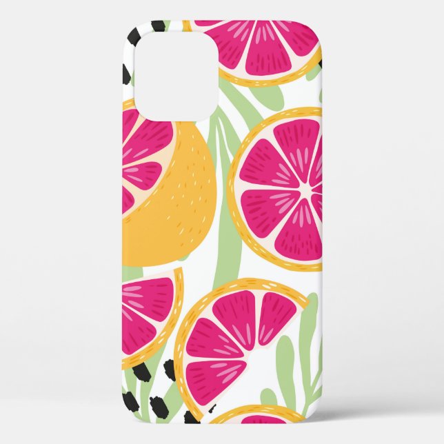 Fruit seamless pattern, grapefruit with tropical l Case-Mate iPhone case (Back)
