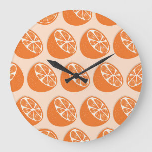 Fruit Seamless Pattern. Large Clock
