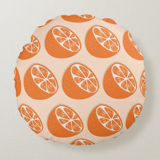 Fruit Seamless Pattern. Round Pillow (Front)