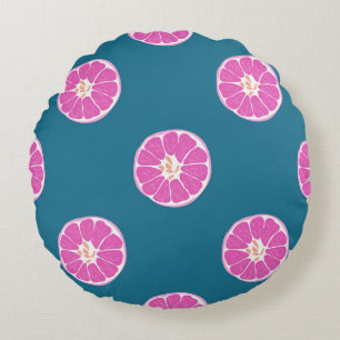 Fruit seamless pattern with orange. abstract,art,b round pillow