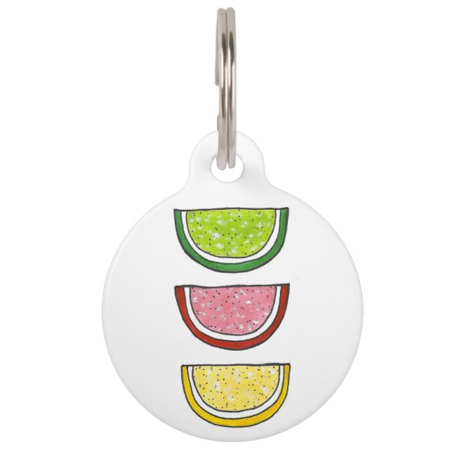 Fruit Slice Candy Gummy Jelly Candies Lime Lemon Pet Tag (Front)
