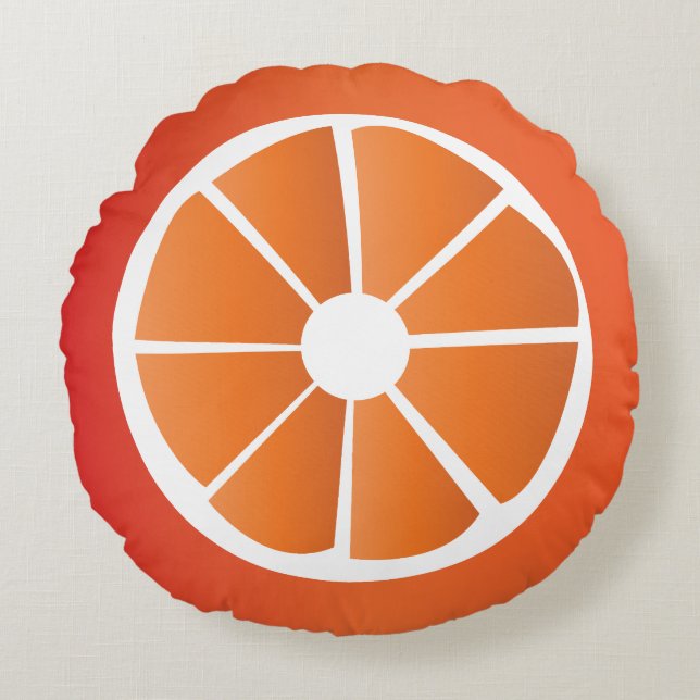 Fruit slice orange round pillow (Front)