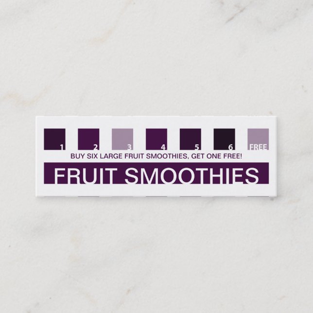 FRUIT SMOOTHIE customer appreciation (mod squares) Loyalty Card (Front)