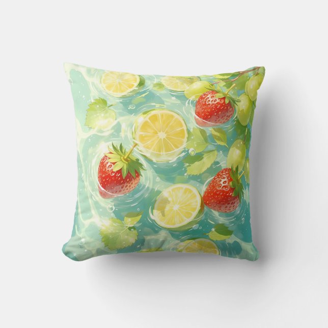 Fruit Splash Throw Pillow (Front)