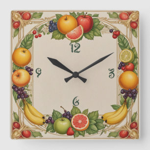 Fruit Square Wall Clock