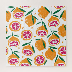 Fruit Stamp Textured Seamless Pattern Jigsaw Puzzle