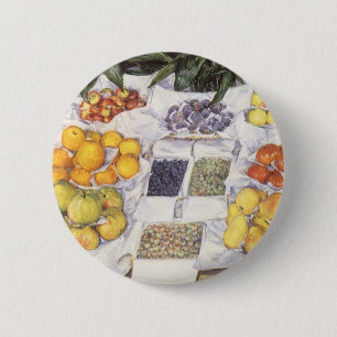 Fruit Stand by Gustave Caillebotte, Vintage Art 2 Inch Round Button