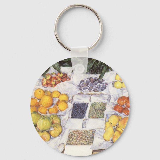 Fruit Stand by Gustave Caillebotte, Vintage Art Keychain (Front)
