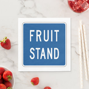 Fruit Stand Road Sign Napkin