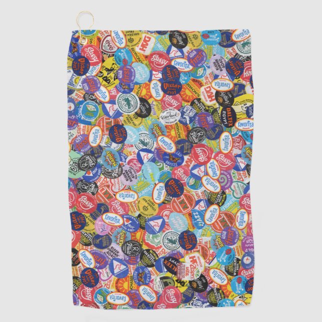 Fruit Sticker Montage Pattern Golf Towel (Front)