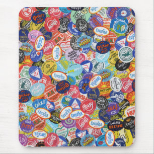Fruit Sticker Montage Pattern Mouse Pad