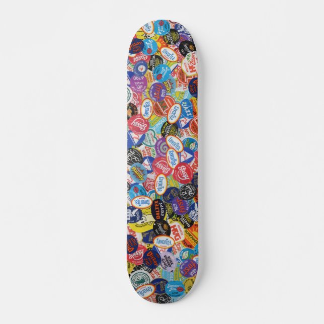 Fruit Sticker Montage Pattern Skateboard (Front)