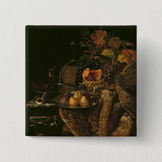 Fruit Still Life 2 Inch Square Button (Front)