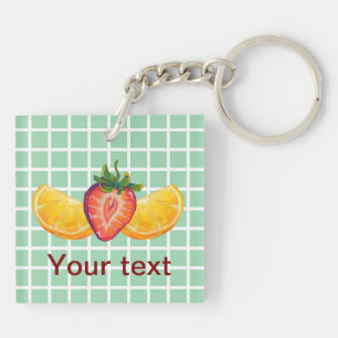 Fruit, Strawberry, orange Keychain