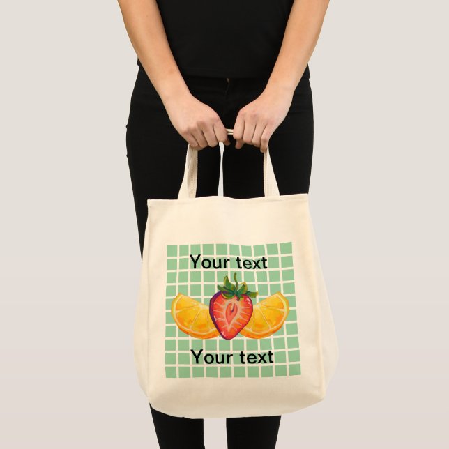 Fruit, Strawberry, orange Tote Bag (Front (Product))