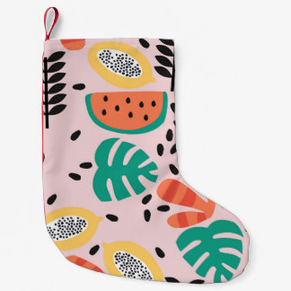 Fruit Stylish: Vintage Pattern Design. Small Christmas Stocking