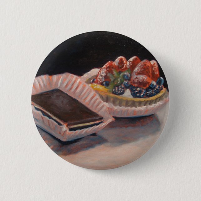 Fruit tart fudge painting on fun items! 2 inch round button (Front)