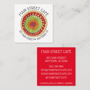 Fruit Tart Pie French Pastry Chef Bakery Pastries Square Business Card