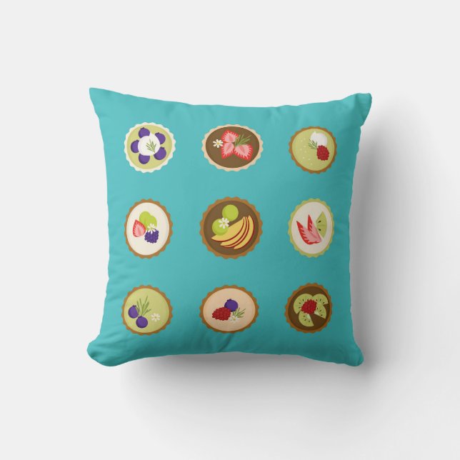 Fruit Tarts Throw Pillow (Front)