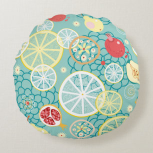Fruit texture round pillow