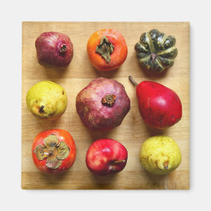 Fruit Tic-tac-toe Square Magnet