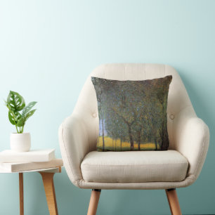 Fruit Trees, Gustav Klimt Throw Pillow
