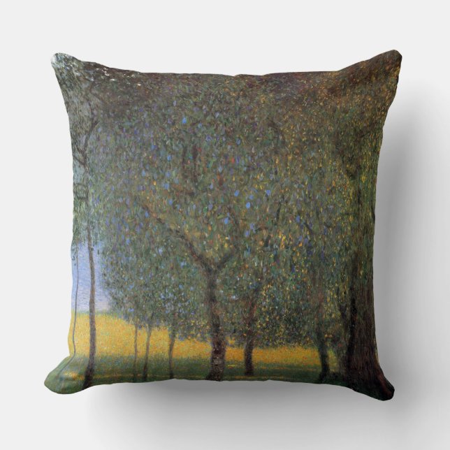 Fruit Trees, Gustav Klimt Throw Pillow (Front)