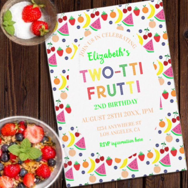 Fruit Two-tti Frutti 2nd Birthday Invitation (Creator Uploaded)