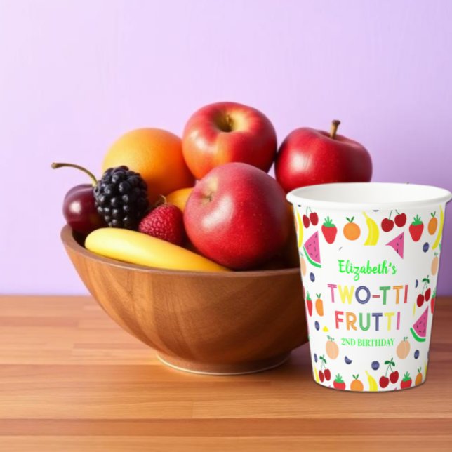 Fruit Two-tti Frutti 2nd Birthday Paper Cups (Creator Uploaded)