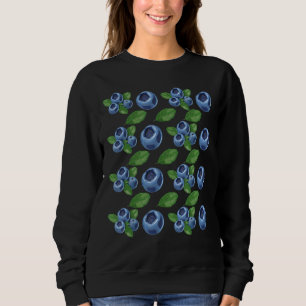 Fruit Vegans Blueberry Pattern Fruitarian Blueber Sweatshirt