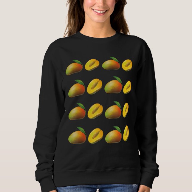 Fruit  Vegans Mango Pattern Fruitarian Mango Sweatshirt (Front)
