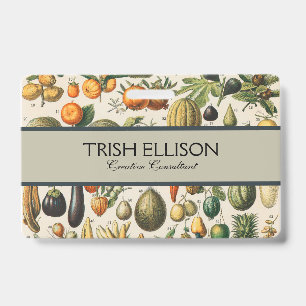 Fruit Vegetable Botanical Scientific Illustration Badge