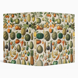 Fruit Vegetable Botanical Scientific Illustration Binder