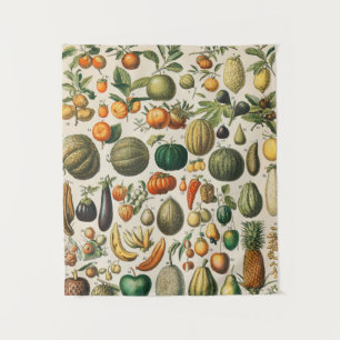Fruit Vegetable Botanical Scientific Illustration Tapestry