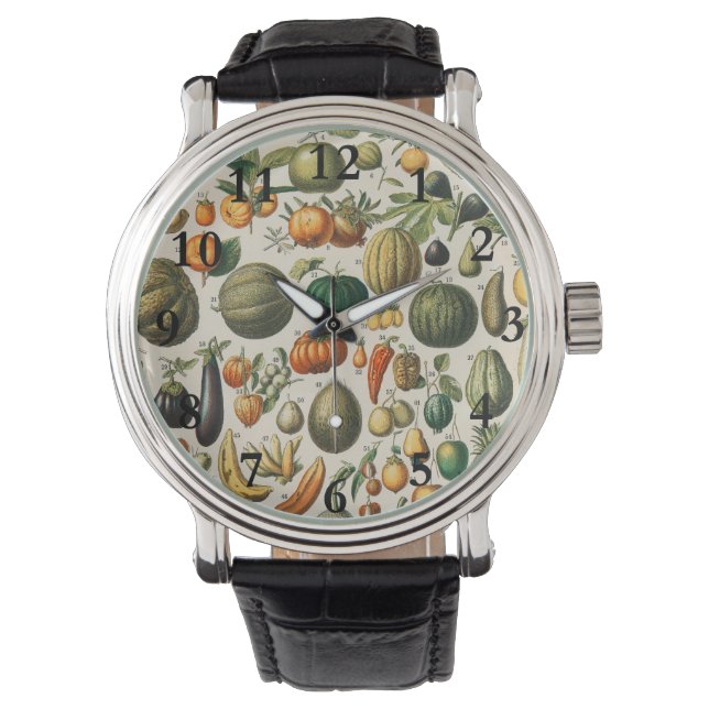 Fruit Vegetable Botanical Scientific Illustration Watch (Front)
