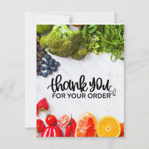 Fruit Vegetable Grocery Shop themed  Thank You Car Card