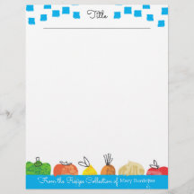 Fruit vegetable personalized recipe letterhead
