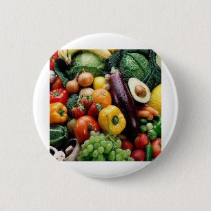 FRUIT & VEGETABLES 2 INCH ROUND BUTTON