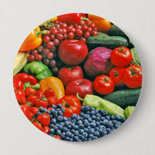 fruit & vegetables 4 inch round button