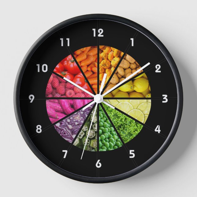 Fruit & Vegetables Colourful Nutrition Health Cloc Clock (Front)