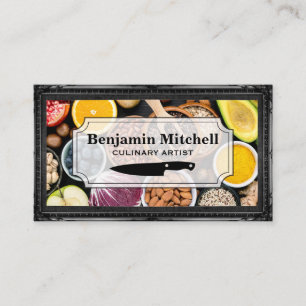 Fruit Vegetables   Culinary Artist   Antique Frame Business Card
