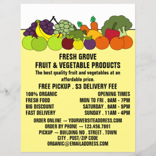 Fruit & Vegetables, Greengrocers Advertising Flyer