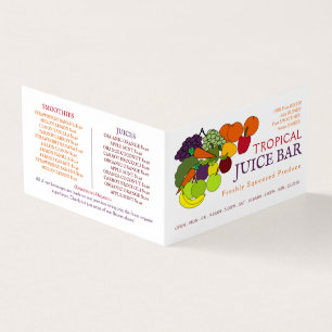 Fruit & Vegetables, Juice Bar, Detailed Business Card
