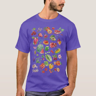 Fruit Veggie Cottage Core Vegetarian Garden Aesthe T-Shirt