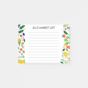 Fruit & Veggies Meal Grocery Shopping List CUSTOM Post-it Notes