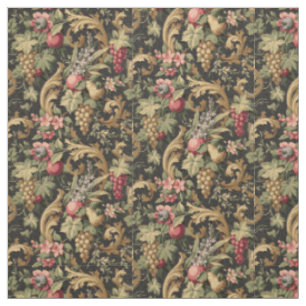 Fruit vintage Fleurs et raisins Motif tissu
