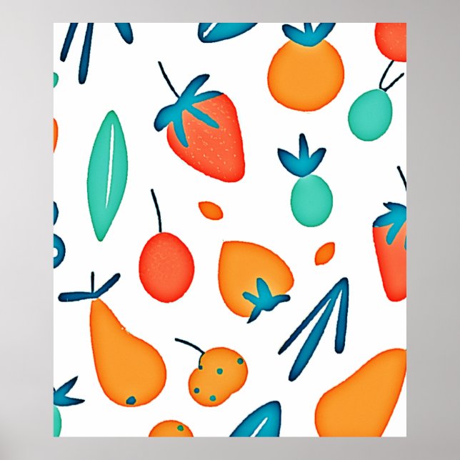 Fruit Whimsy: Playful Pattern Poster (Front)