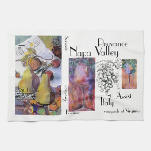 "Fruit with Glasses of Wine" Kitchen Towel